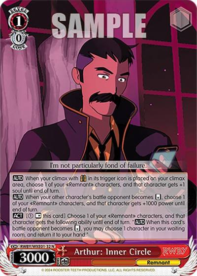 Arthur Inner Circle RWBY/WXE01-32 N RWBY Premium Booster Card
