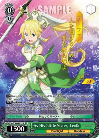 As His Little Sister Leafa SP Serial Numbered SAO/S80-E033SP SP Sword Art Online -Alicization- Vol.2 Card