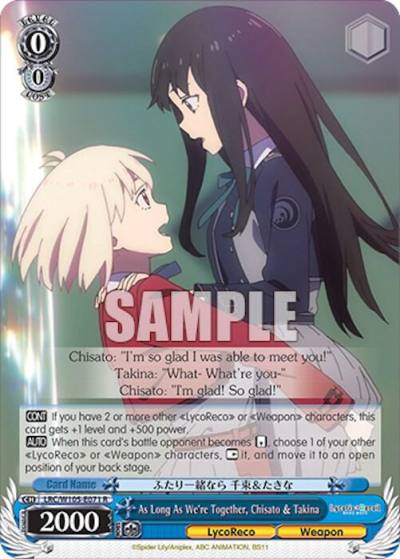 As Long As Were Together Chisato and Takina LRC/W105-E071 R Lycoris Recoil Card