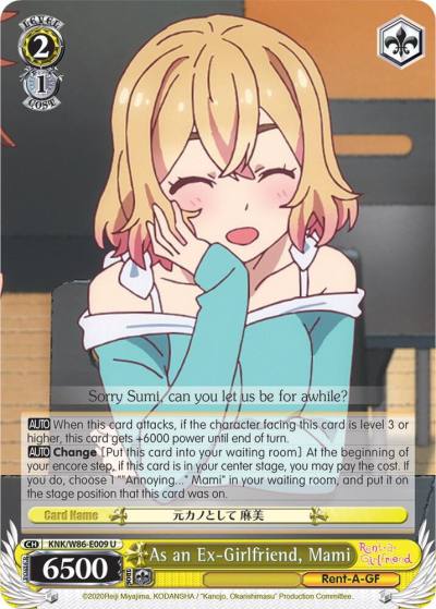 As an Ex Girlfriend Mami KNK/W86-E009 U Rent-A-Girlfriend Card