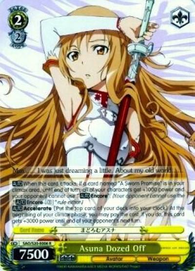 Asuna Dozed Off SAO/S20-E006 R Sword Art Online Card