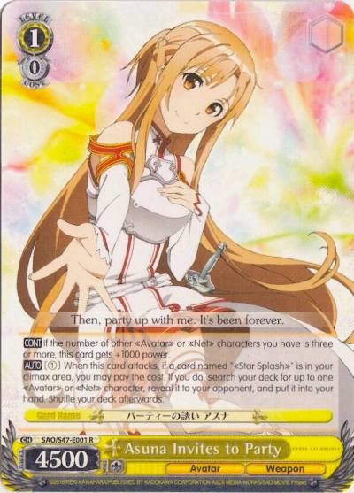 Asuna Invites to Party SAO/S47-E001 R Sword Art Online Re: Edit Card