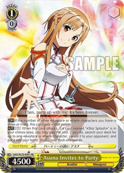 Asuna Invites to Party SAO/SC20-E001 RE Sword Art Online Chronicle Set Card