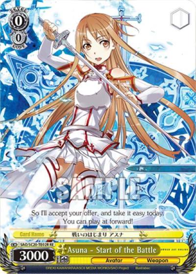 Asuna Start of the Battle RRR SAO/S20-TE02R RE Sword Art Online Chronicle Set Card