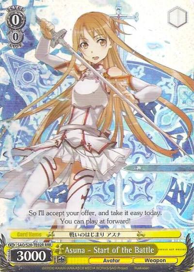 Asuna Start of the Battle RRR SAO/S20-TE02R RRR Sword Art Online Card