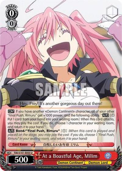 At a Boastful Age Milim TSK/S101-E055 U That Time I Got Reincarnated as a Slime Vol.3 Card