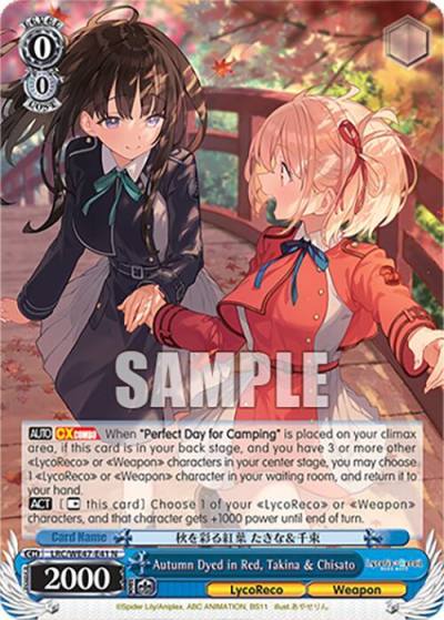 Autumn Dyed in Red Takina and Chisato LRC-WE47-E41 N Lycoris Recoil Premium Booster Card
