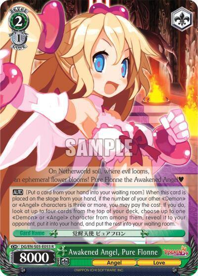 Awakened Angel Pure Flonne DG/EN-S03-E053 R Disgaea Card