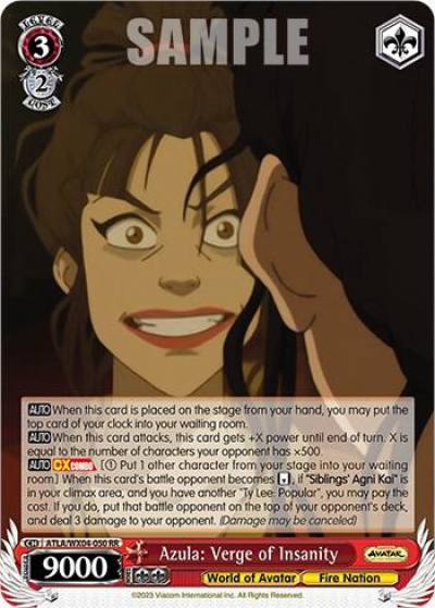 Azula Verge of Insanity ATLA/WX04-050 RR Avatar: The Last Airbender Card