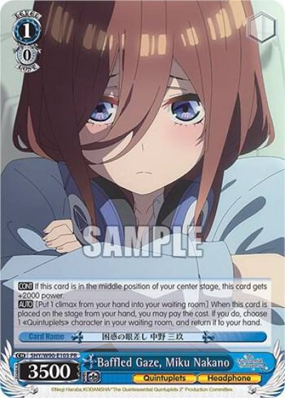 Baffled Gaze Miku Nakano 5HY/W90-E103 PR The Quintessential Quintuplets 2 Card