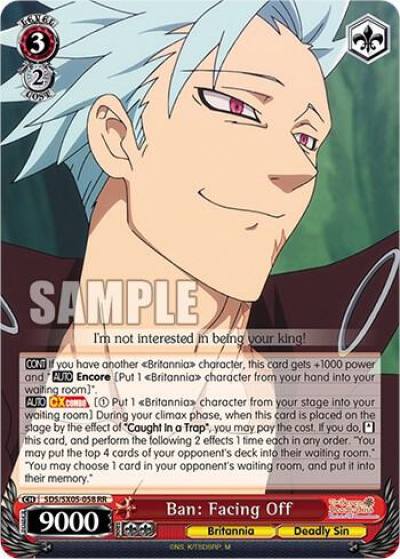 Ban Facing Off SDS/SX05-058 RR The Seven Deadly Sins: Revival of The Commandments Card
