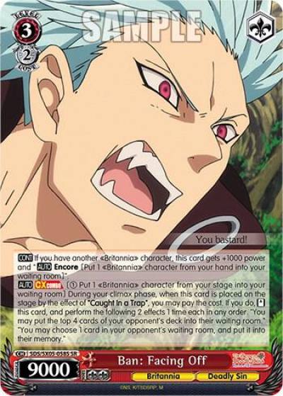 Ban Facing Off SR SDS/SX05-058S SR The Seven Deadly Sins: Revival of The Commandments Card
