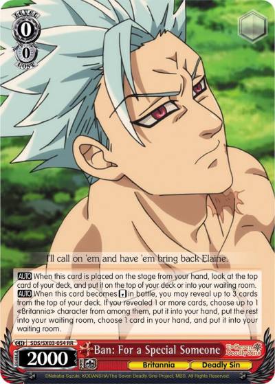 Ban For a Special Someone SDS/SX03-054 RR The Seven Deadly Sins Card
