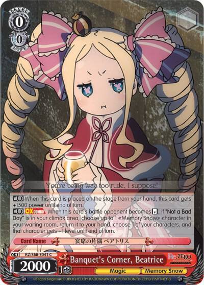 Banquets Corner Beatrice RZ/S68-E041 C Re:ZERO Memory Snow Card