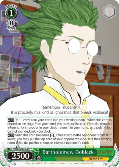 Bartholomew Oobleck RWBY/WX03-031 C RWBY Card