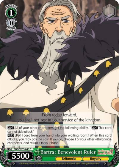 Bartra Benevolent Ruler SDS/SX03-046 C The Seven Deadly Sins Card