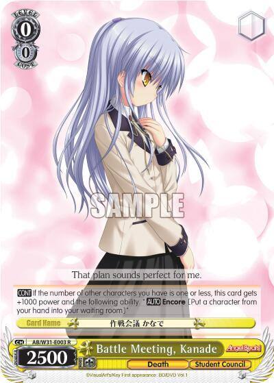 Battle Meeting Kanade AB/W31-E003 R Angel Beats! Re:Edit Card