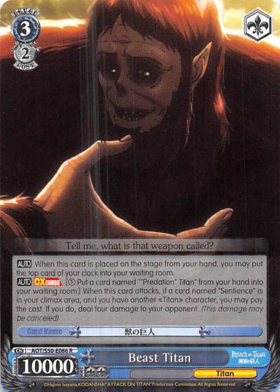 Beast Titan AOT/S50-E086 R Attack on Titan Vol. 2 Card