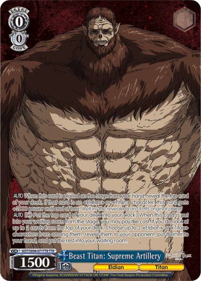 Beast Titan Supreme Artillery TTR AOT/SX04-071TTR TTR Attack On Titan: Final Season Card
