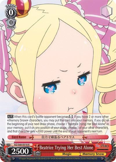 Beatrice Trying Her Best Alone RZ/S68-E018 R Re:ZERO Memory Snow Card