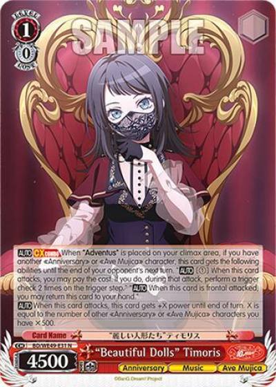 Beautiful Dolls Timoris BD/WE49-E31 BanG Dream! 10th Anniversary! Premium Booster Card