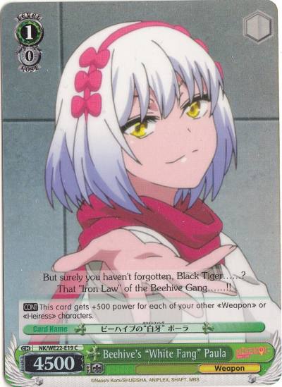 Beehives White Fang Paula Parallel Foil NK/WE22-E19 NISEKOI Extra Booster Card