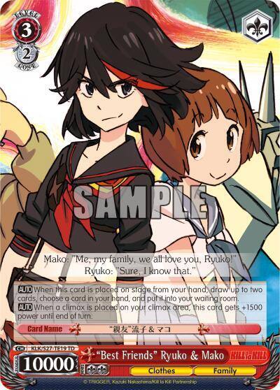 Best Friends Ryuko and Mako KLK/S27-TE19 TD KILL la KILL Card