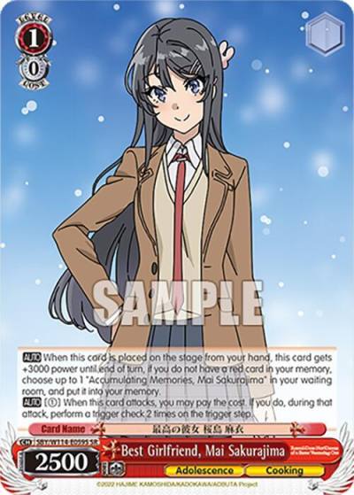 Best Girlfriend Mai Sakurajima SR SBY/W114-E059S SR Rascal Does Not Dream Series Card