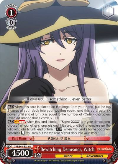 Bewitching Demeanor Witch GBS/S63-E032 R Goblin Slayer Card