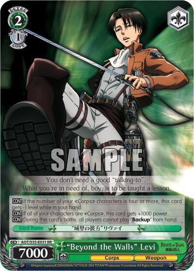 Beyond the Walls Levi AOT/S35-E031 RR Attack on Titan Card