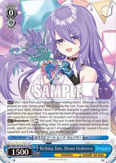 Birthday Date Moona Hoshinova HOL/W104-E111 RR hololive production Vol.2 Card