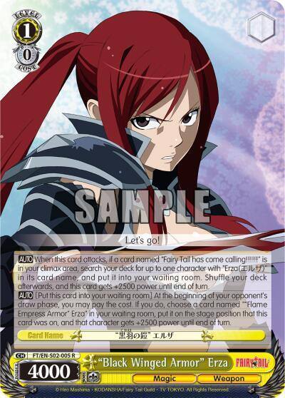Black Winged Armor Erza FT/EN-S02-005 R Fairy Tail ver.E Card