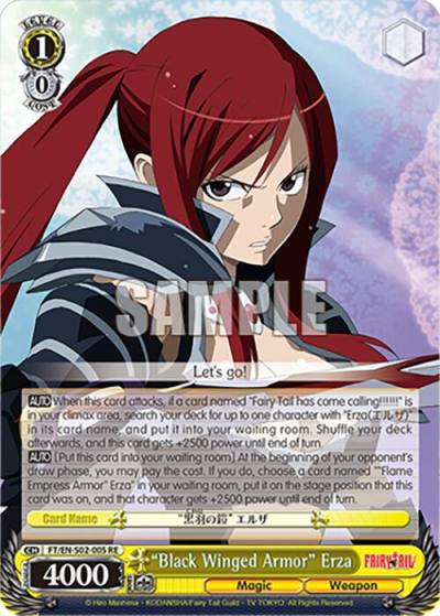 Black Winged Armor Erza FT/EN-S02-005 R RE Fairy Tail Chronicle Set Card