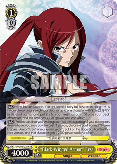 Black Winged Armor Erza RRR FT/EN-S02-005R RRR RE Fairy Tail Chronicle Set Card