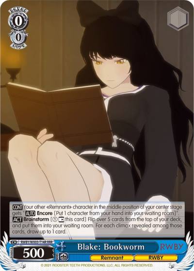 Blake Bookworm RRR RWBY/WX03-T14R RRR RWBY Card