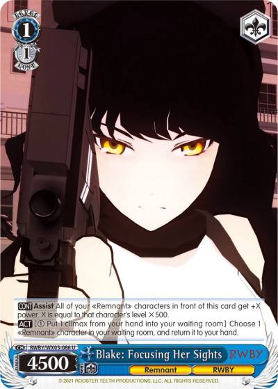 Blake Focusing Her Sights RWBY/WX03-086 U RWBY Card