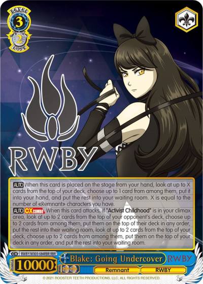 Blake Going Undercover RBR RWBY/WX03-084RBR RBR RWBY Card
