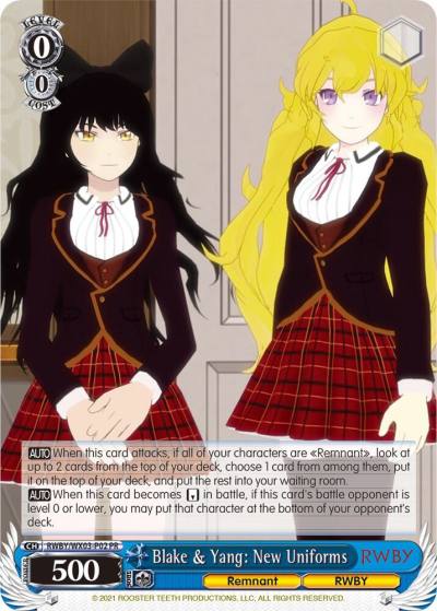Blake and Yang New Uniforms RWBY/WX03-P02 PR RWBY Card