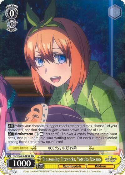 Blossoming Fireworks Yotsuba Nakano 5HY/W83-TE57 TD The Quintessential Quintuplets Card