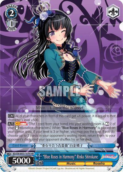 Blue Roses in Harmony Rinko Shirokane HR BD/EN-W03-107H HR BanG Dream! Girls Band Party! MULTI LIVE Card