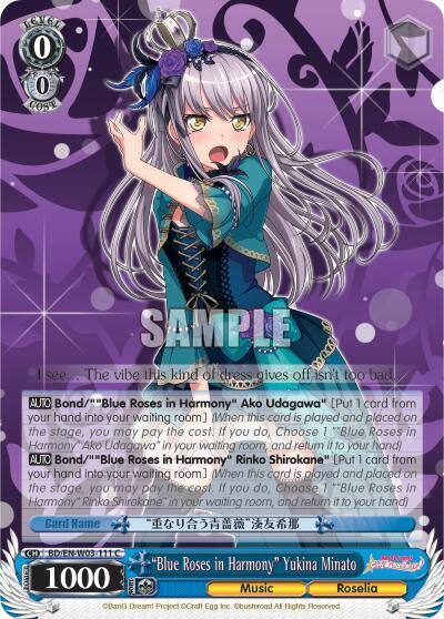 Blue Roses in Harmony Yukina Minato BD/EN-W03-111 C BanG Dream! Girls Band Party! MULTI LIVE Card