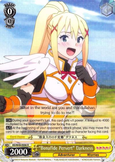 Bonafide Pervert Darkness KS/W49-E006 R KonoSuba Card