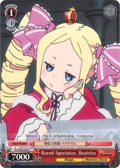 Bored Spectator Beatrice RZ/S68-E045 C Re:ZERO Memory Snow Card