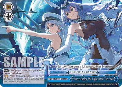 Brave Eagles We Fight Until The End AZL/S119-E128 CR Azur Lane Vol. 2 Card