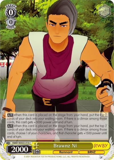 Brawnz Ni RWBY/WX03-014 C RWBY Card