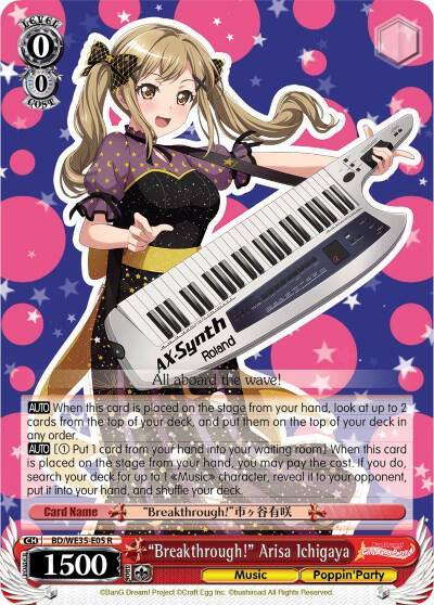 Breakthrough Arisa Ichigaya Parallel Foil BD/WE35-E05 R Poppin’Party x Roselia Card