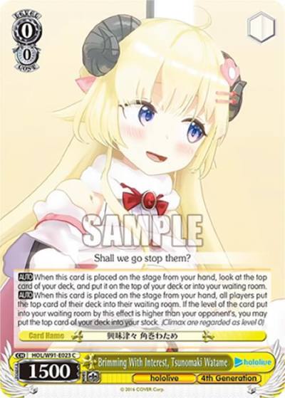 Brimming With Interest Tsunomaki Watame HOL/W91-E023 C hololive production Card