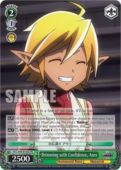 Brimming with Confidence Aura Foil OVL/S99-E104S PR Nazarick: Tomb of the Undead Vol.2 Card