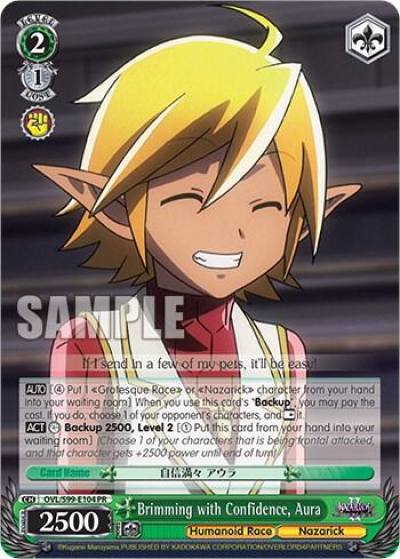 Brimming with Confidence Aura OVL/S99-E104 PR Nazarick: Tomb of the Undead Vol.2 Card