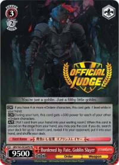 Burdened by Fate Goblin Slayer Alternate Art Promo GBS/S63-E034PR PR Goblin Slayer Card